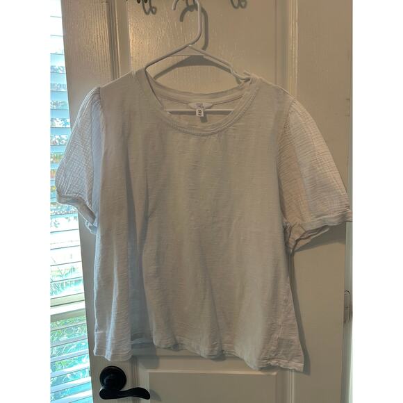 Set of 2! Time and Tru Teal and White Tees With Puff Sleeves - Picture 4 of 9